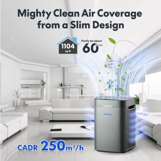 Y2-G FlowLite Air Purifier 34W, H13 HEPA  Carbon 3-in-1 Filter, 210 Sq Ft Room Coverage, Ultra Quiet Operation