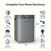 Y2-G FlowLite Air Purifier 34W, H13 HEPA  Carbon 3-in-1 Filter, 210 Sq Ft Room Coverage, Ultra Quiet Operation